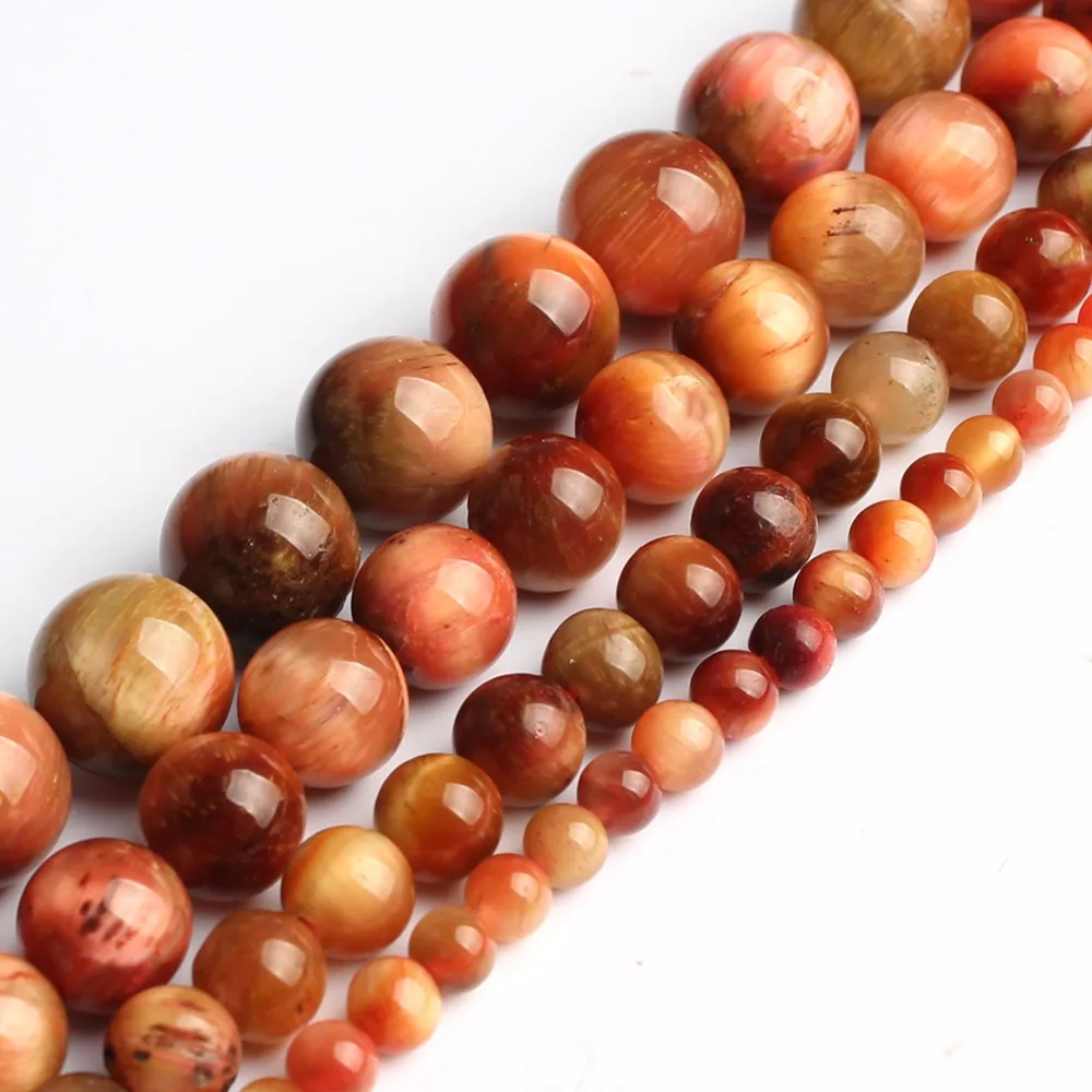 

Free Shipping Natural Stone Brown Pink Tiger Eye Agates Round Beads 15" Strand 4 6 8 10 mm Pick Size For Jewelry