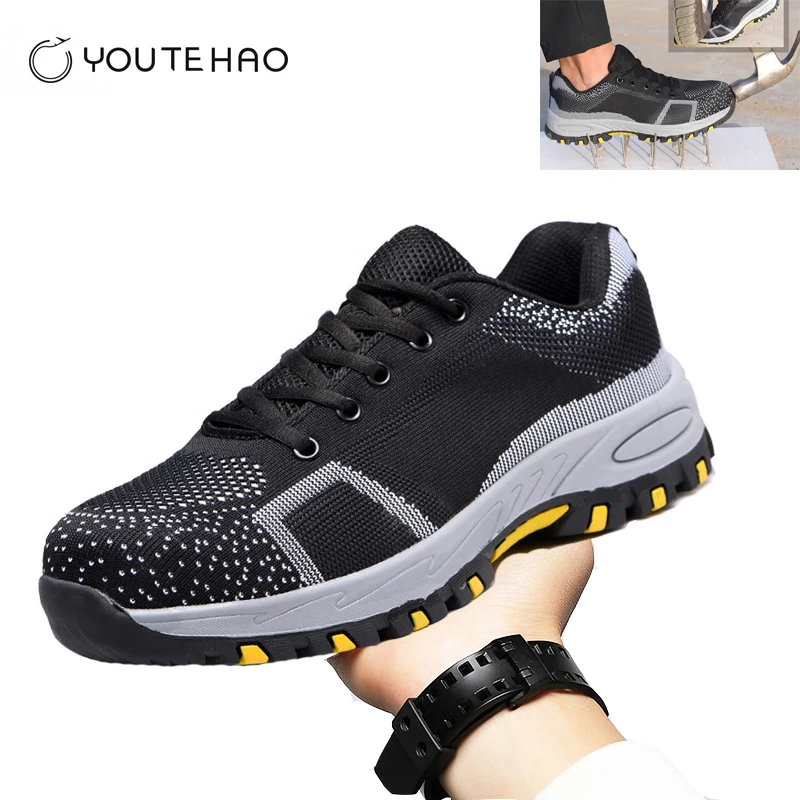 

Men's Work Safety Shoes Steel Toe Puncture Non-Slip Industrial & Construction Outdoor Casual Breathable Protection Footwear