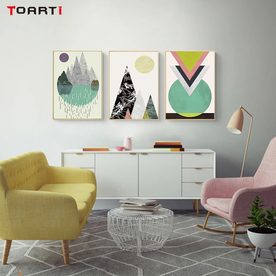 Creative Geometry Drawing Wall Art Abstract Landscape Painting Nursery Picture Nordic Posters&Prints Living Room Home Decoration (3)