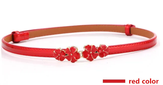 style 2 red Дизайн, тонкие ремни, регулируемый ремень, искусственная кожа, черное платье, широкие пояса, студенческие женские пояса, красный цветок, пряжка, квадратные подарки - Цвет: style 2 red