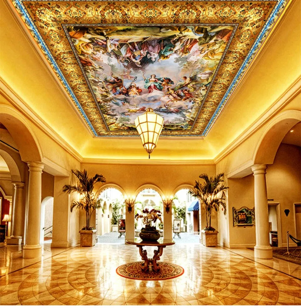 

Custom 3D Mural Wallpaper Large European-Style Palace Fairy Woman Zenith Mural