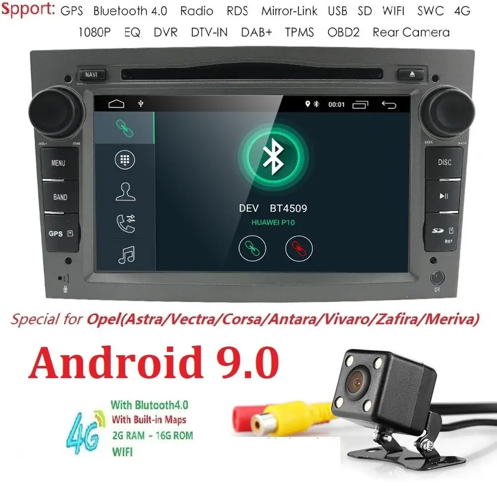 

4 CORE 4G wifi Android 9.0 2 DIN CAR GPS for opel Vauxhall Astra H G J Vectra Antara Zafira Corsa Vivaro Meriva Veda DVD PLAYER