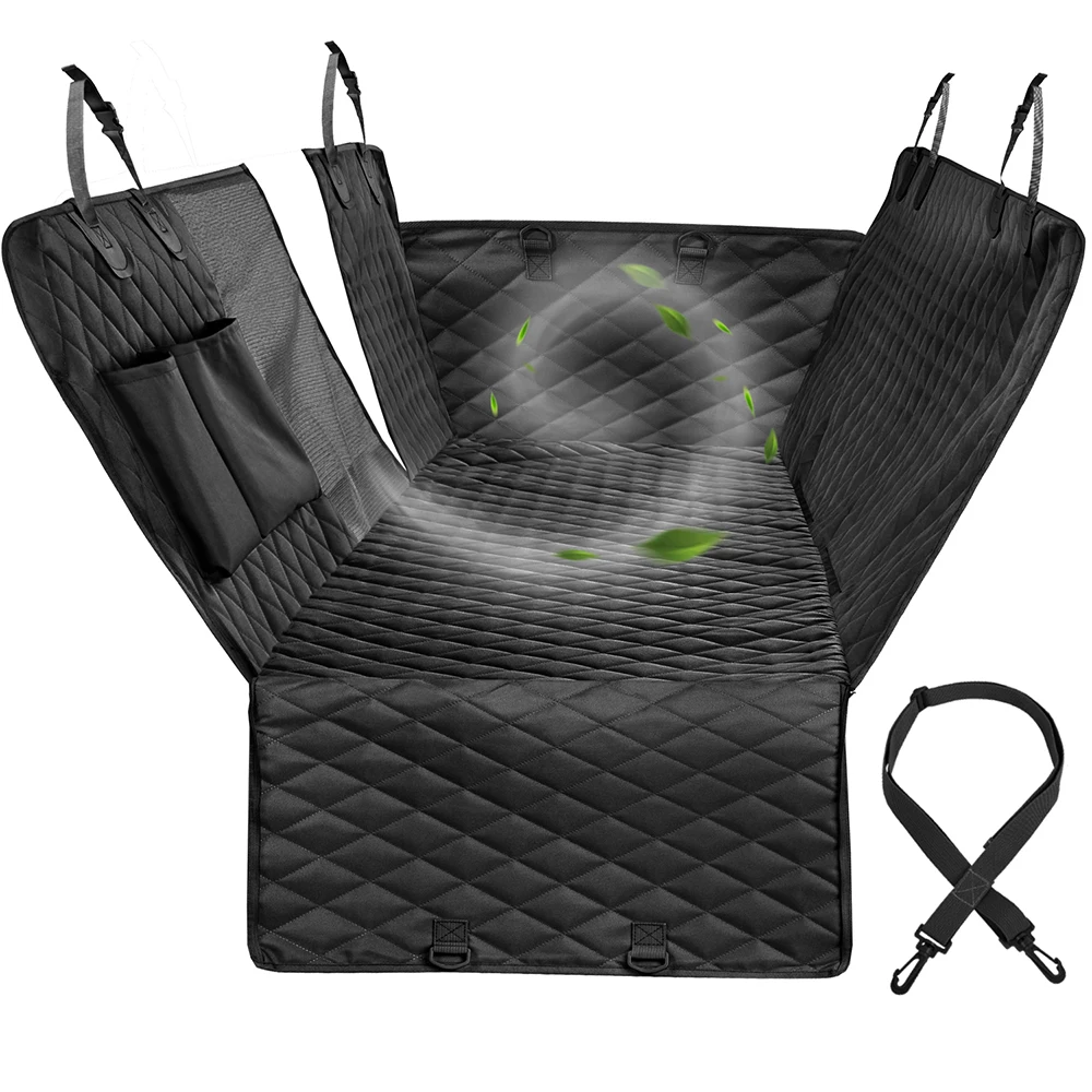 

Dog Car Seat Cover View Mesh Window Pet Carriers Dog Seat Cover with Zipper Pocket Storage Waterproof and Nonslip Backing