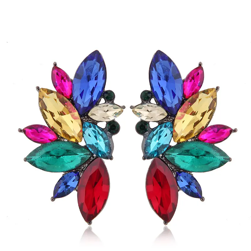 

New jewelry Fashion Charming Rhinestone Earring Shining Stone Brand Earrings for Women earrings black fashion jewelry