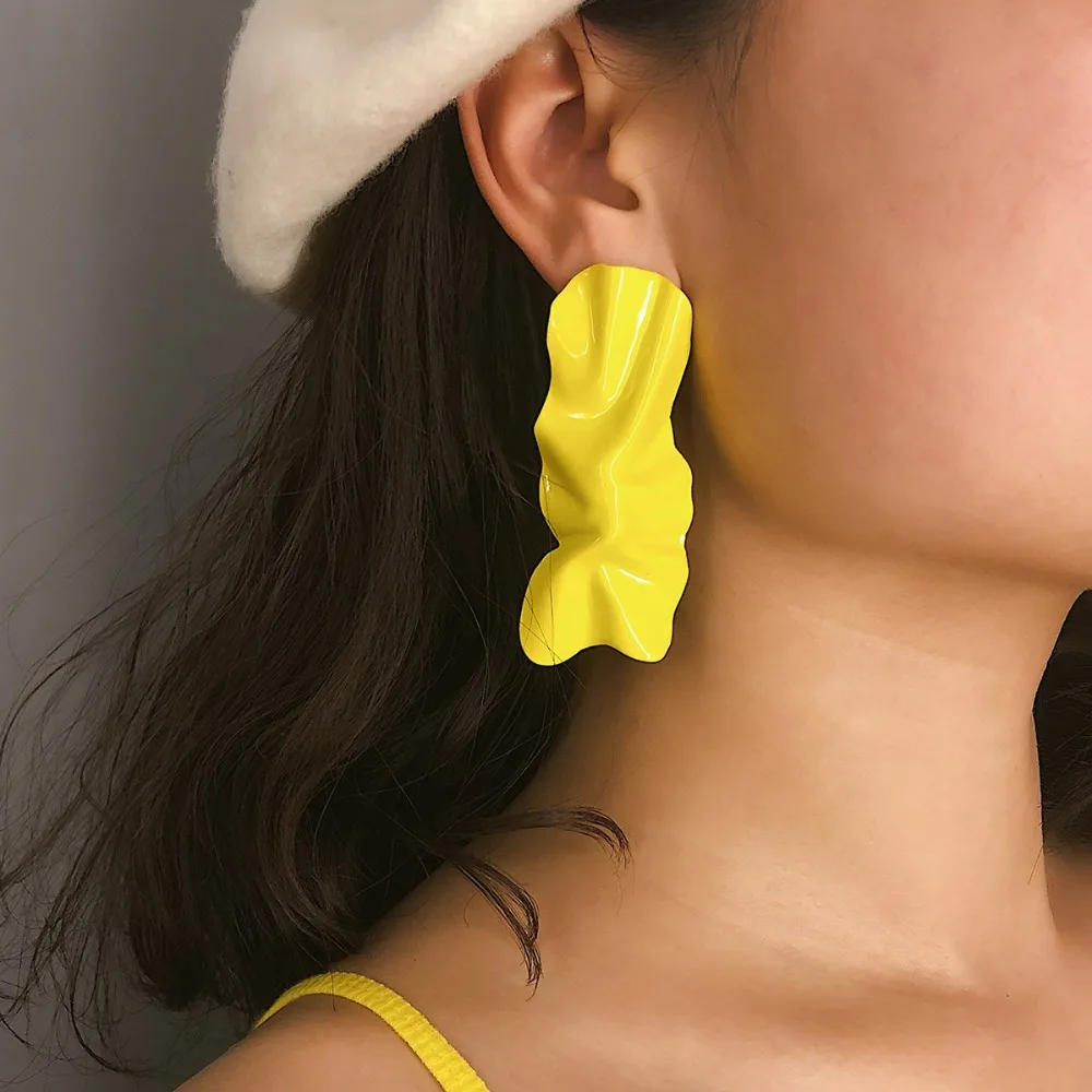 

OLOEY Fashion Summer Women Earrings Simple Casual Female Dangle Earrings Holiday Exaggerated Geometric Ladies Ear Jewelry Gifts