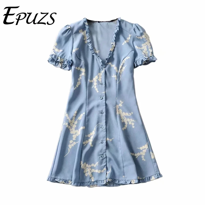 

Summer dress 2019 vinage boho button red floral dress women sexy mini v neck beach dress casual ruffle vestidos