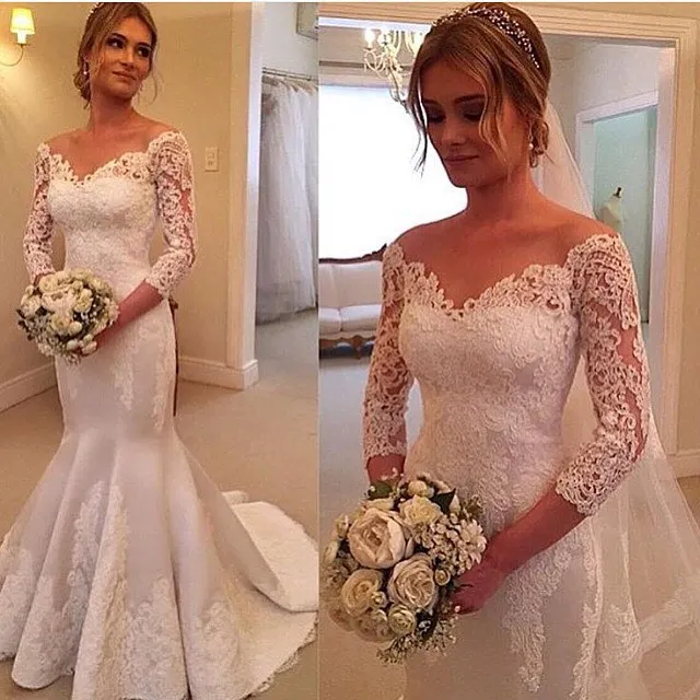 off the shoulder mermaid wedding dresses
