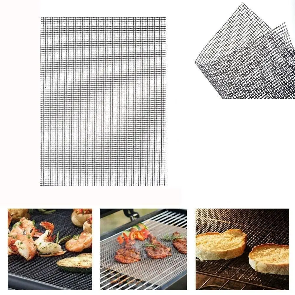 

Non-stick Barbecue Grilling Mats High Security Grid Shape BBQ Mat with Heat Resistance 42X36CM For Outdoor Activities