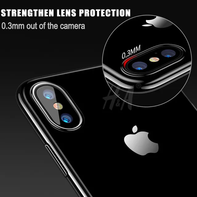 H&A Tpu Soft Silicone transparent case For iphone X 10 cover For iphone 10 X cover case