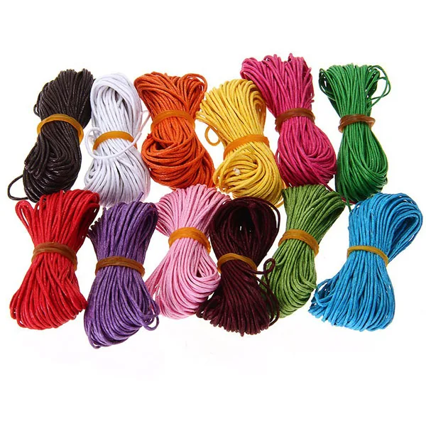 12 Colors 10M 1mm Cotton Cords Strings Ropes For DIY Necklace Bracelet