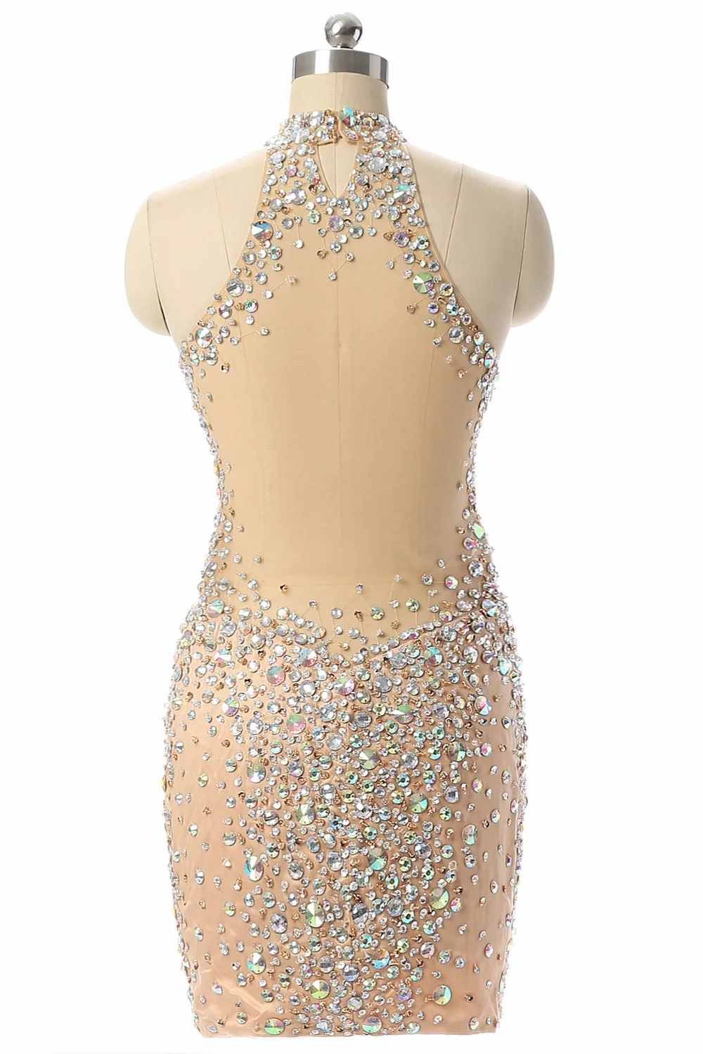 Luxury-Champagne-Short-Prom-Dresses-Mermaid-2017-Beading-Crystal-Imported-Party-Dress-Vestido-Formatura-Evening-Gowns