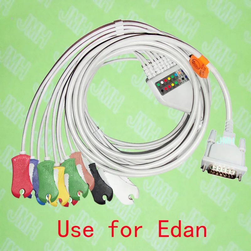 

Compatible with EDAN SE-1/SE-3/SE-601A EKG Machine the One-piece 10 lead ECG cable and Clip leadwires,IEC or AHA.