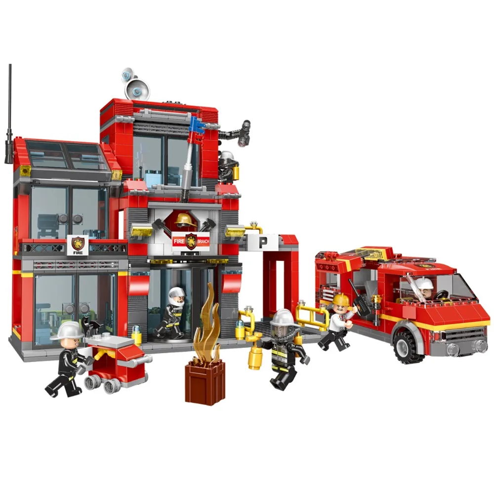 

New Arrival Xingbao 14006 Fire Control Building Blocks Fire Fighting Blocks Fire Station Brick Compatible with logo blocks toy