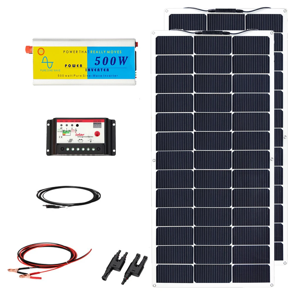 200 Вт Sonnenkollektor системы 100 гибкие солнечные панели модуль ячейки 110 В 220 500 инвертор 12