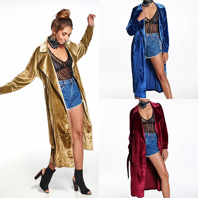 long velvet coat plus size