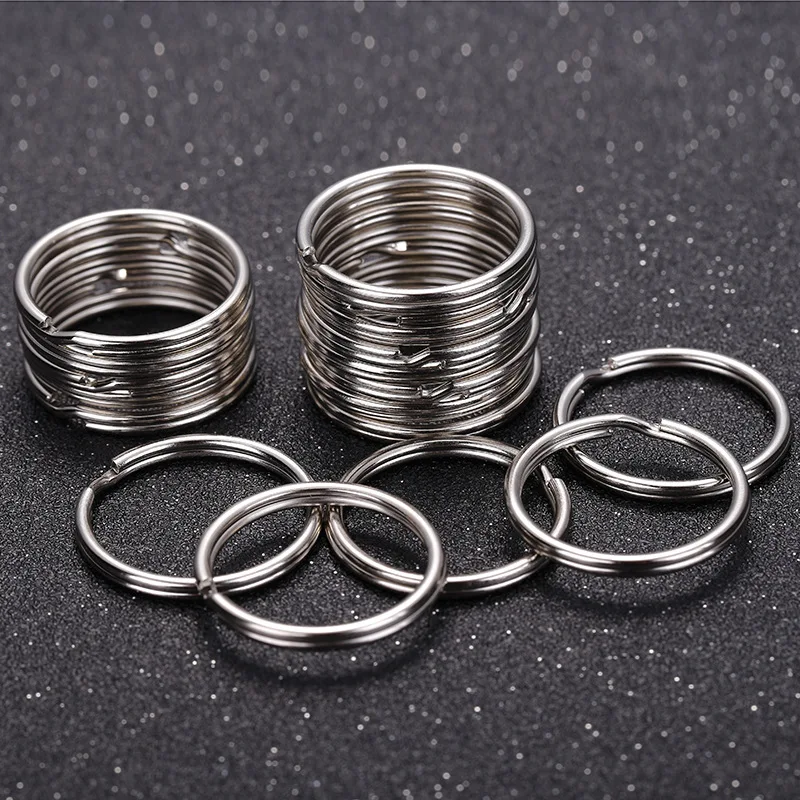 

10/40pcs 20/25mm Polished Silver Color Keyring Keychain Split Key Rings Link Circle Women Men DIY Key Chains Accessories
