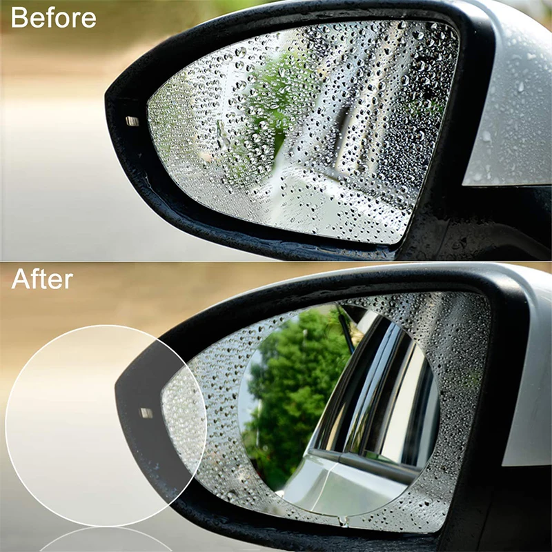 EB_ 2Pcs Car Rearview Mirror Waterproof Membrane Anti-glare Anti-Fog Stickers St 