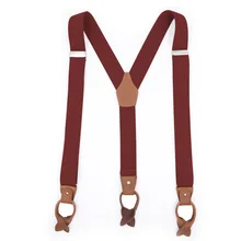 Fashion New Brand Successful Men's Button Belt Adjustable Cross Adult Casual Wild Color Genuine Suspender Belt