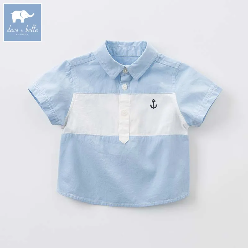 

DBA6371 dave bella summer baby boys shirt kids cotton fashion clothes toddler infant boutique shirts children high quality top