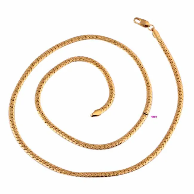 1pcs 55cm Long 1cm Wide Men Women Couple Gold Color Copper Snake Necklace Chain Unisex Jewelry | Украшения и аксессуары