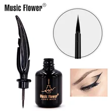 Бренд Music Flower, жидкая подводка для глаз, Водостойкая Подводка для глаз, карандаш для глаз, макияж, черный, быстросохнущий, для век, для женщин, стойкий
