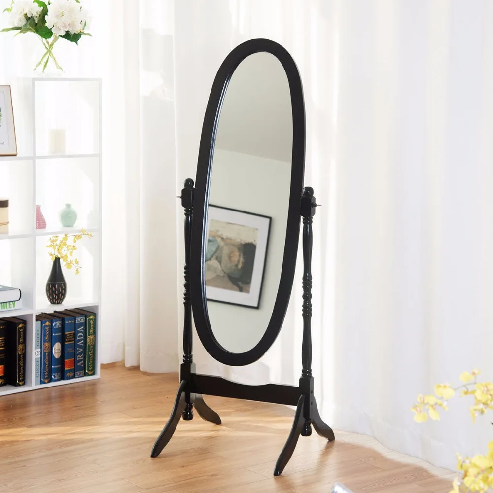 Giantex Swivel Full Length Ovel Floor Mirror Wooden Cheval Free