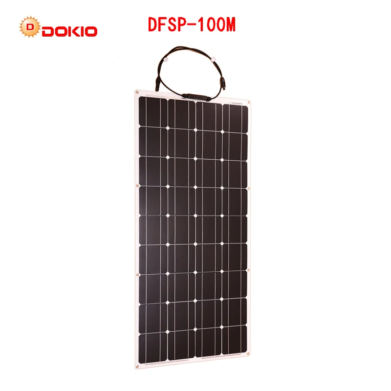 Dokio 12V 100W Monocrystalline Flexible Solar Panel For Car/Boat High Quality Flexible Panel Solar 100w China