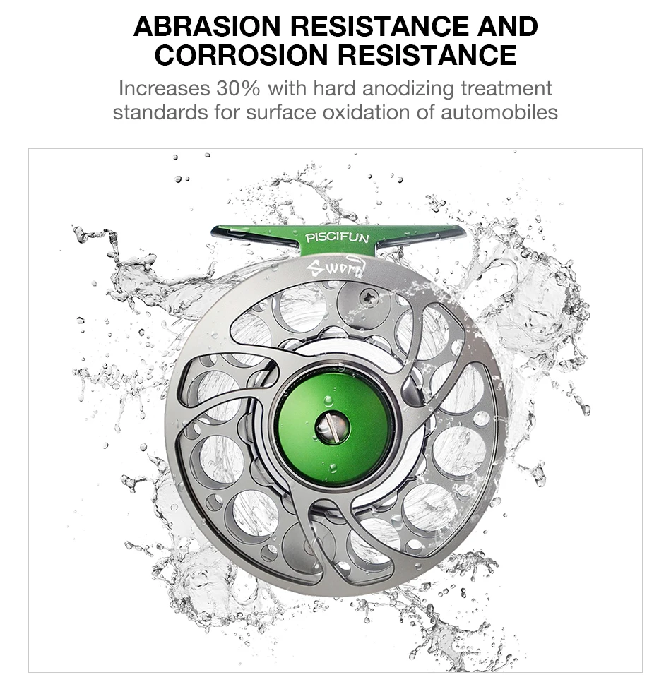 Piscifun меч Fly катушка, обработанного на станке с ЧПУ Алюминиевый Материал 3/4/5/6/7/8/9/10 WT правой и левой руки Рыболовная катушка темно-серый