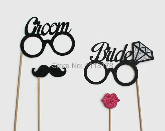 Свадебные Photo Booth Реквизит-невеста Очки с красивым блеском вечере маски Photo Booth Реквизит