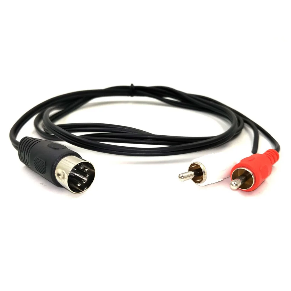 1 м 3FT 5PIN MIDI DIN Plug to 2 RCA Phono Red & White Male аудио кабель адаптер|Компьютерные кабели и
