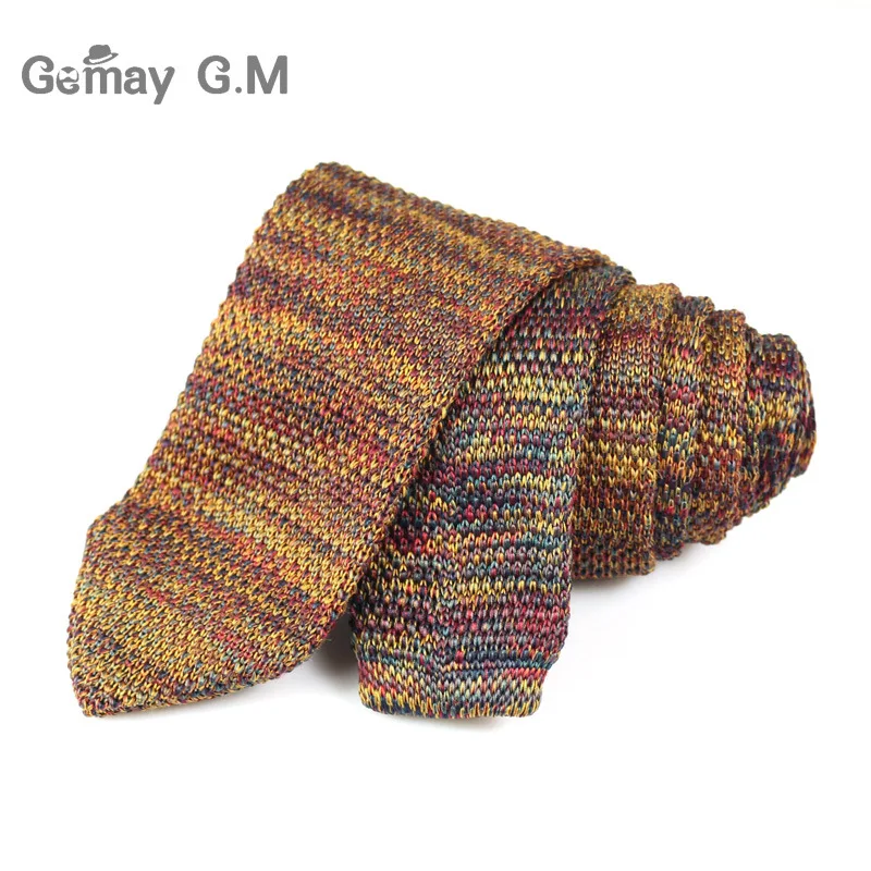 New Fashion Sharp Men's Tie Knitted Ties Mens Casual Striped Knit Necktie for Wedding Slim Skinny Woven Cravate Narrow Neckties|narrow