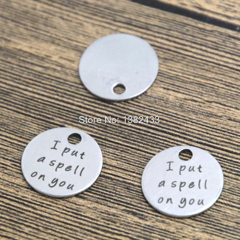 10pcs i put a spell on you charm silver tone message charm