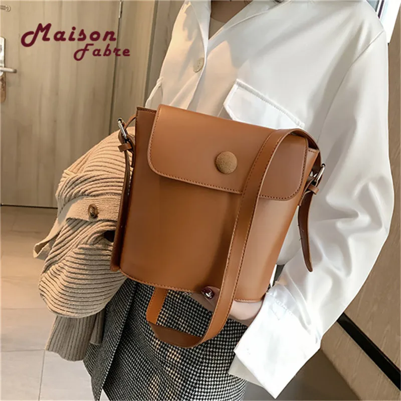 Maison Фабр модные Карамельный цвет сумка в форме ведра, маленькая из искусственной кожи на одно плечо сумка через плечо Для женщин, сумка в руку, женские сумки сумка Sra bolsas