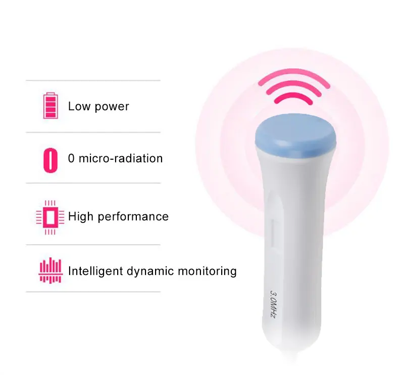 3 МГц синий допплер цветной ЖК-дисплей карманный фетальный допплер пренатальный монитор для детского сердца 3 МГц зонд двойной интерфейс дисплей