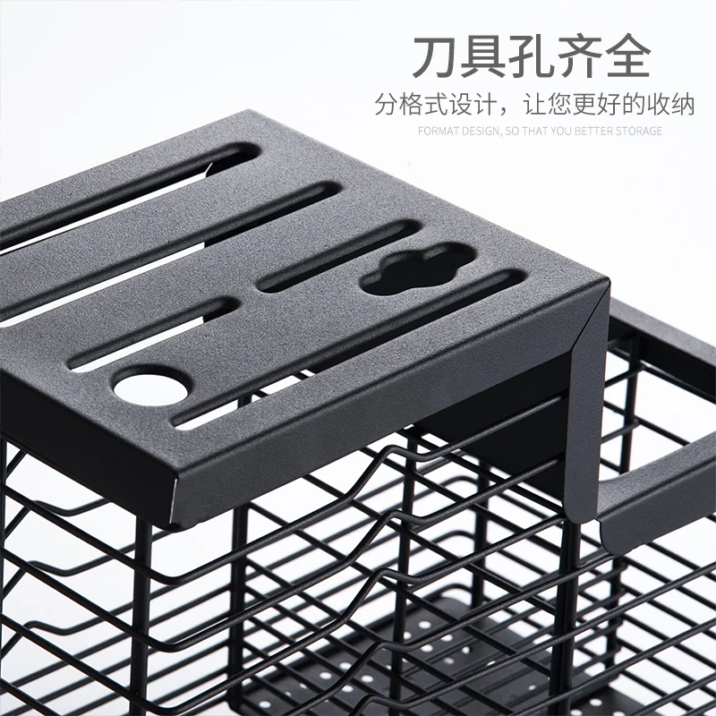  Household Knife Holder Kitchen Shelf Tool Storage Rack Drain Tray Kitchen Appliances Chopsticks Box - 32963066469