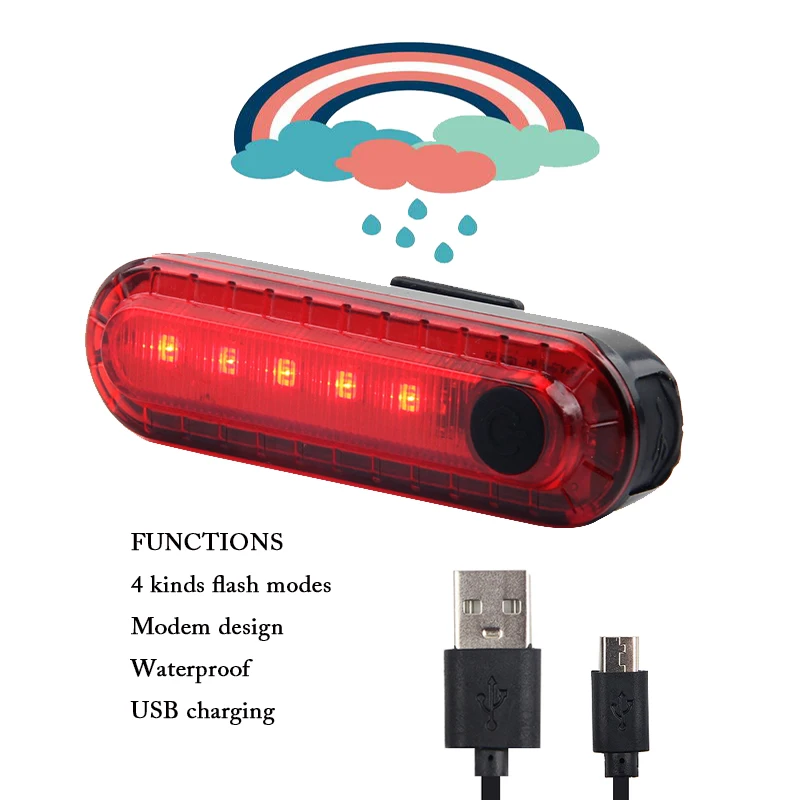 Велосипедный задний светильник, водонепроницаемый велосипедный фонарь, usb зарядка, задний светильник на руль, светодиодный сигнальный фонарь, безопасные здоровые детали для езды на велосипеде