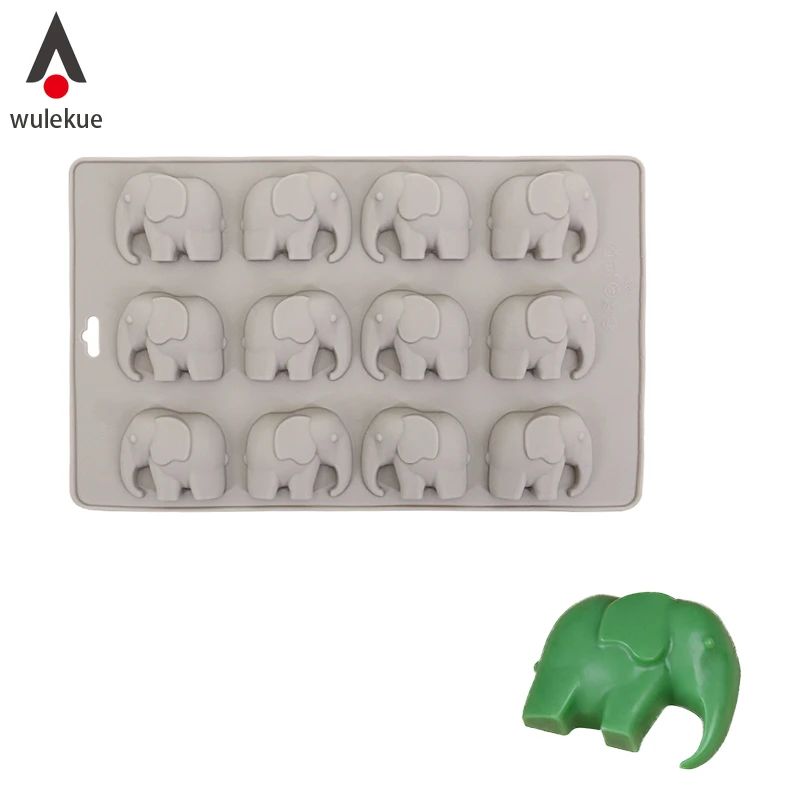 

Wulekue Silicone Cake Mold 12 Cavity Elephant Shape Baking Mould Chocolate Fondant Dessert Pastry Decorating Bakeware Tools