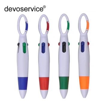 

New Arrival 1pc Novelty Multicolor Ballpoint Pen Multifunction 4 In1 Colorful Stationery With Keychain Creative School Supplies