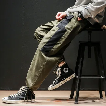 

2019 Fashion Brand Overize M-5XL Men Harem Hip Pop Side Pockets Pant Trousers Streetwear Sweatpant Casual Patchwork Cargo Pants