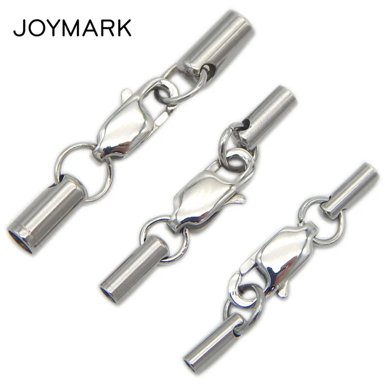 6 Sizes 1.6mm 5.0mm Hole Stainless Steel Round Leather Cord End Caps