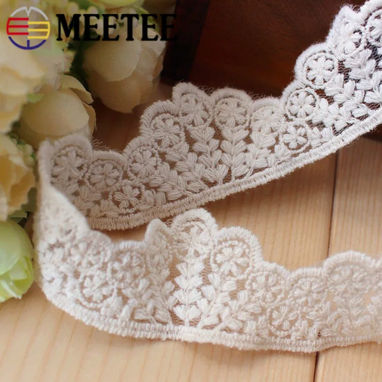 Meetee 5yards/lot 3.3CM Lace Frabric Trimming Accessories Cotton Exquisite Trim Clothing Decorarion ZK5061 | Дом и сад