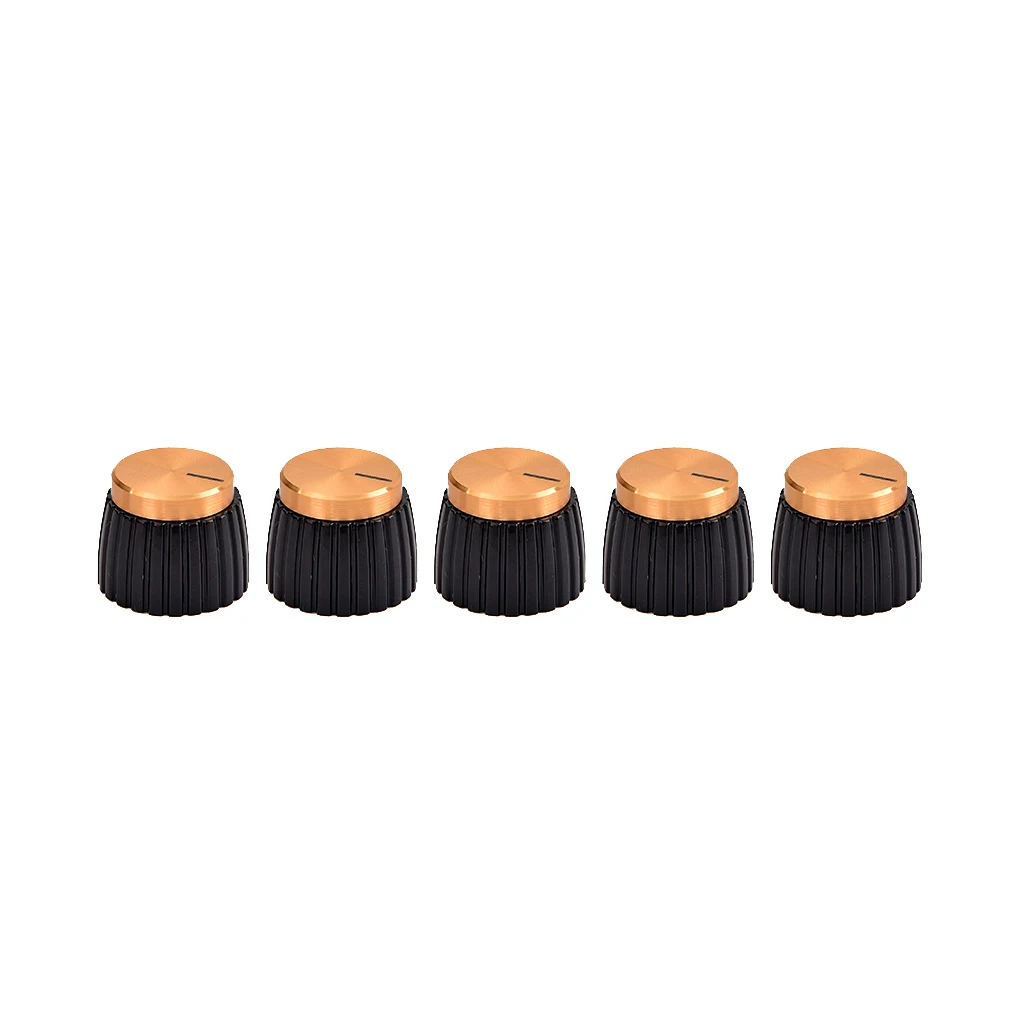 

5pcs Aluminium Alloy Golden Cap Guitar AMP Amplifier Control Knobs Buttons for Marshall