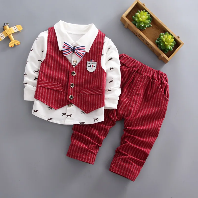 BibiCola spring autumn boys clothing sets fashion formal clothes 3pcs ...