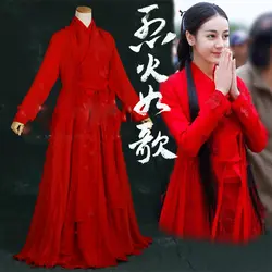 Di Li Re Ba красный костюм невесты Swordlady Hanfu для новейшая телевизионная игра LieHuoRuGe Театральный Костюм сценический Hanfu для женщин