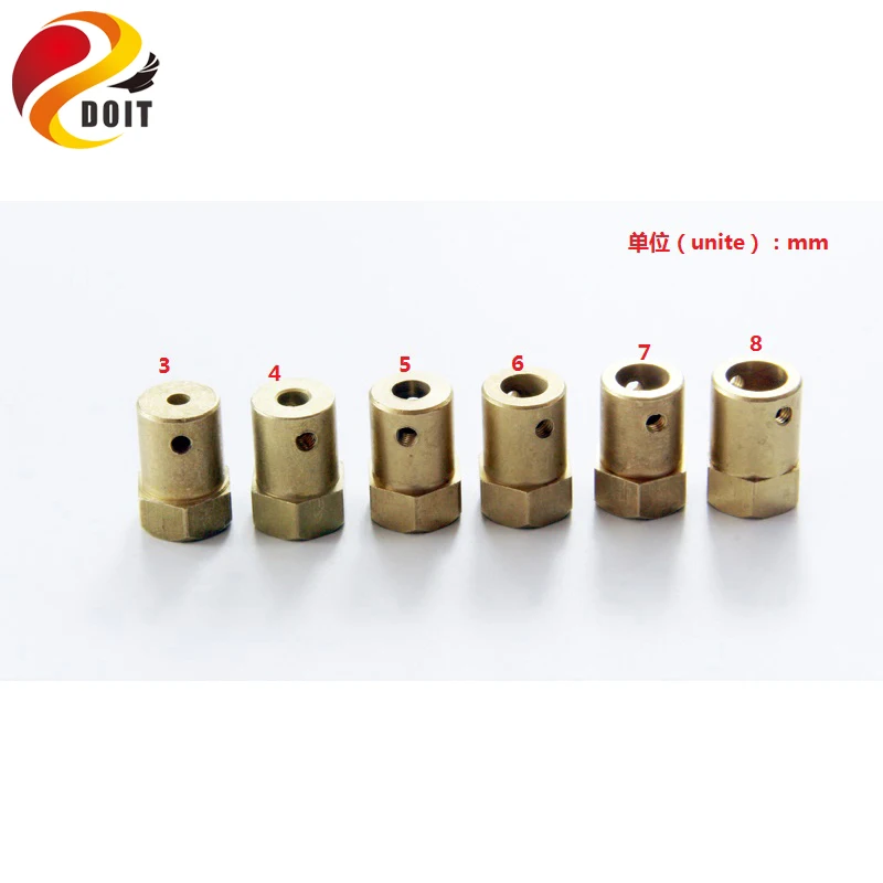 

DOIT copper Hex Coupling for robot car chassis Copper Connector to Wheel 4wd/2wd Smart Car motor diy smart car part for arduino