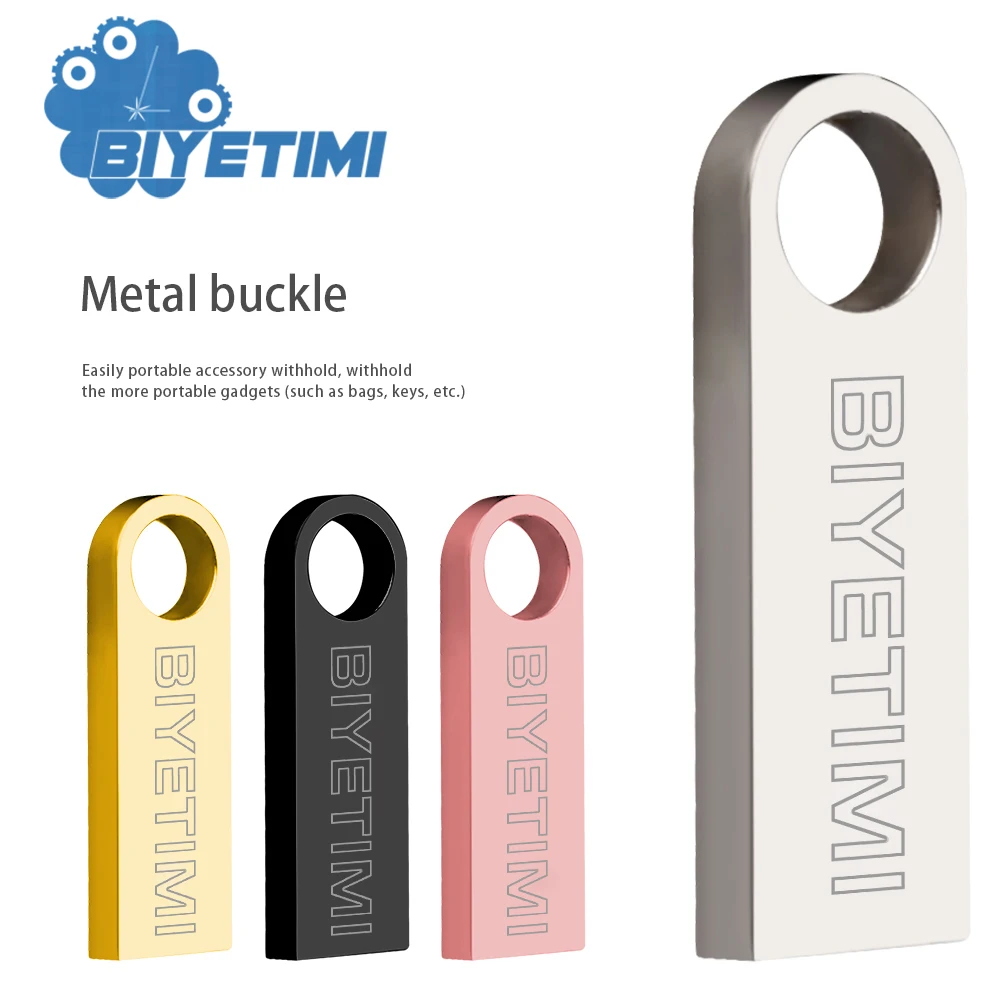 

new Biyetimi usb flash drive 64GB 32GB 16GB 8GB 4GB pen drive pendrive waterproof metal silver u disk memoria cel usb stick gift