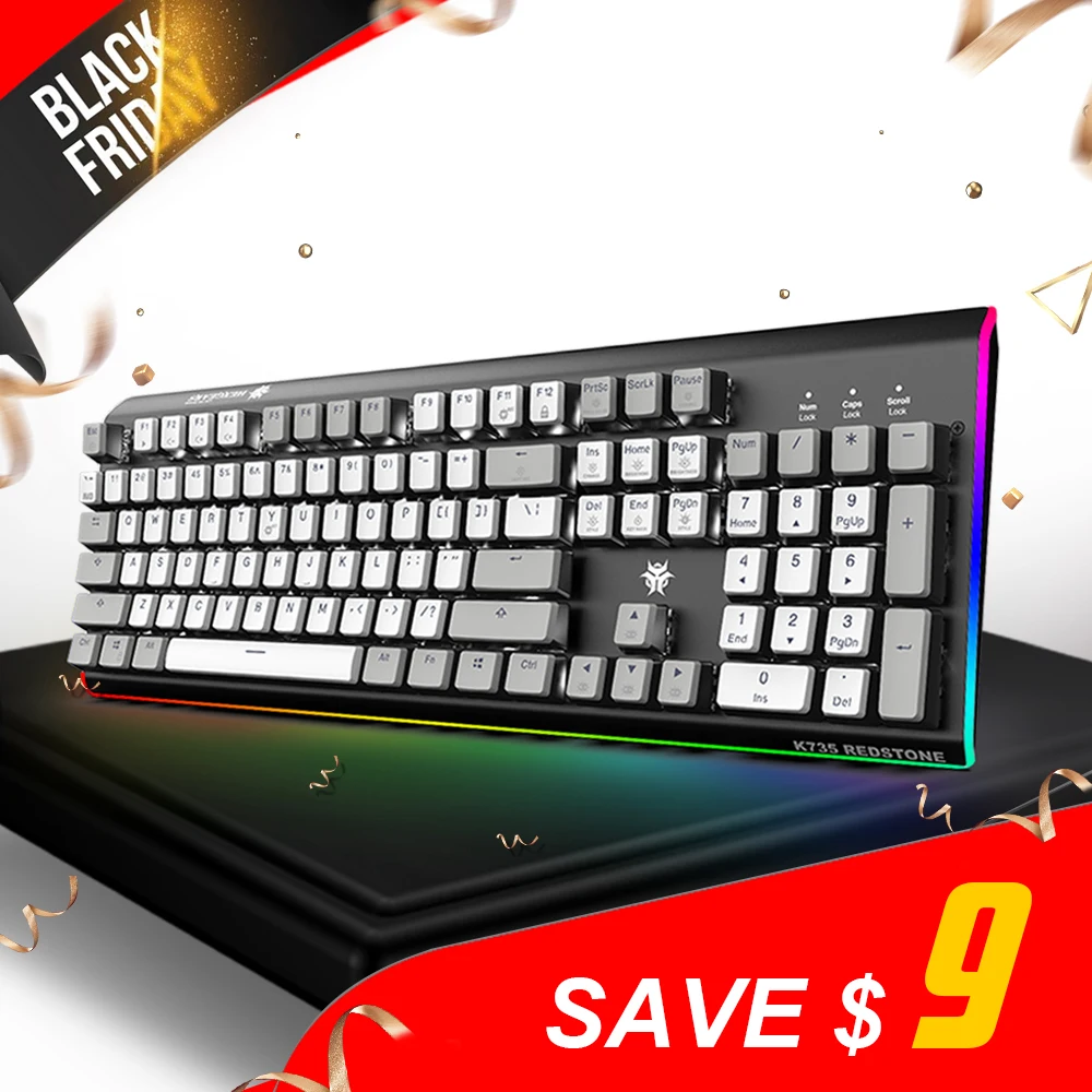 

HEXGEARS Mechanical Keyboard Gaming Gamer Klavye for Csgo Dota2 RGB Backlit Backlight LED Computador Gamer Ergonomic Clavier