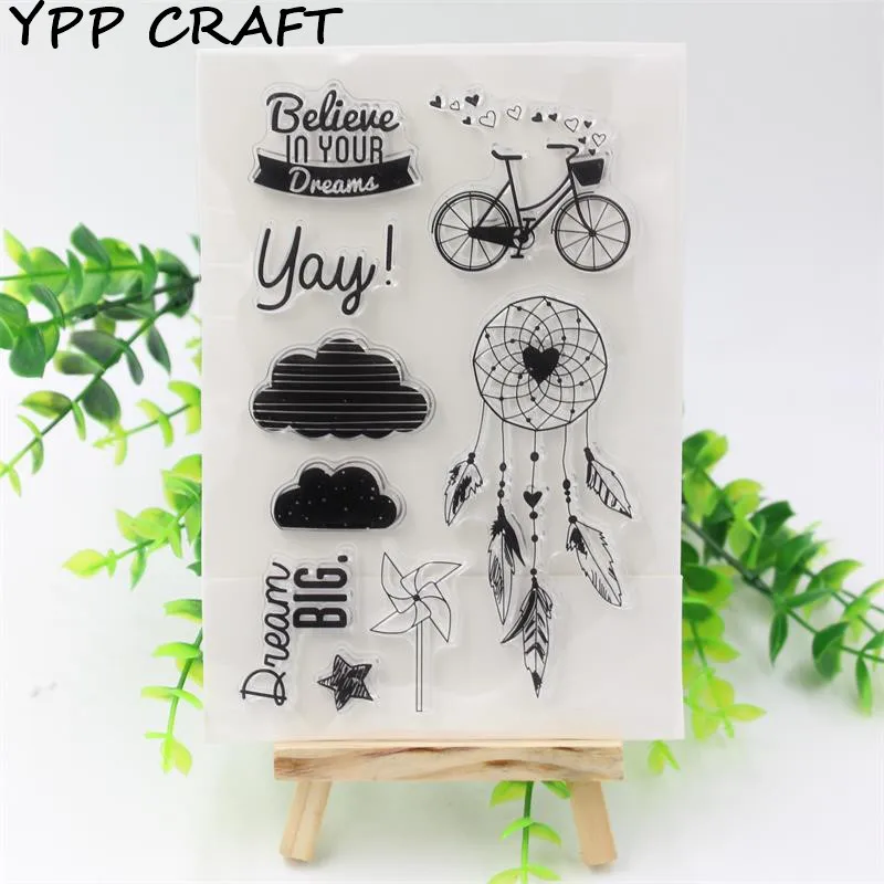 

YPP CRAFT 1 sheet DIY Transparent Clear Rubber Stamp Seal Paper Craft Scrapbooking Decoration Believe in Your Dream 735