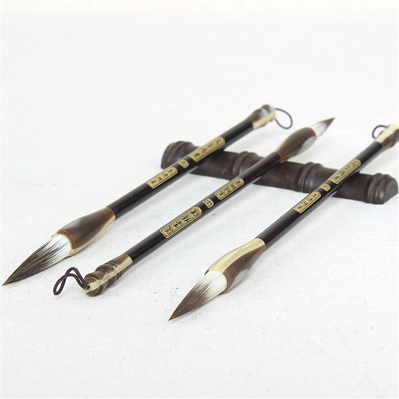 

3pcs/set New Arrival Long Writing Brushes Set Large Middle Small Regular Script Brush Pen Weasel Woolen Hair Calligraphy Pen