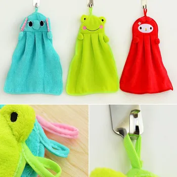 

Cute Animal New Candy Colors Soft Coral Velvet Cartoon Animal Soft Towel Can Be Hung Kitchen used Random Color #F